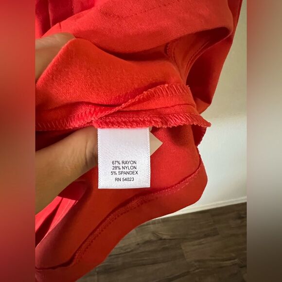 Banana Republice red Orange sleeveless dress V neck size 2 - Picture 5 of 8